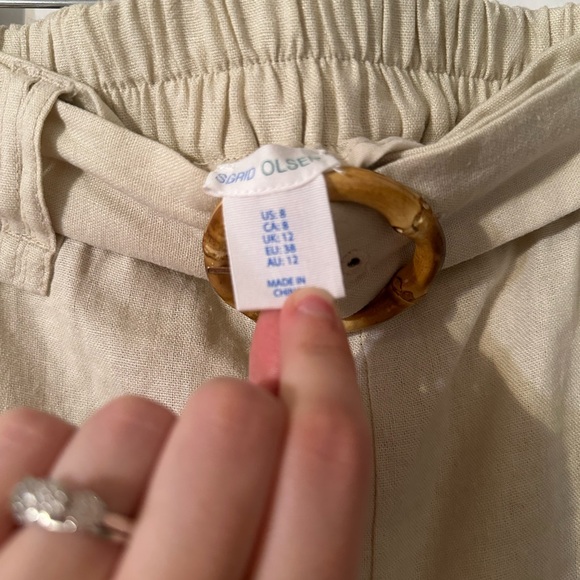 Sigrid Olsen Linen Pants with Built in Belt - Picture 5 of 8